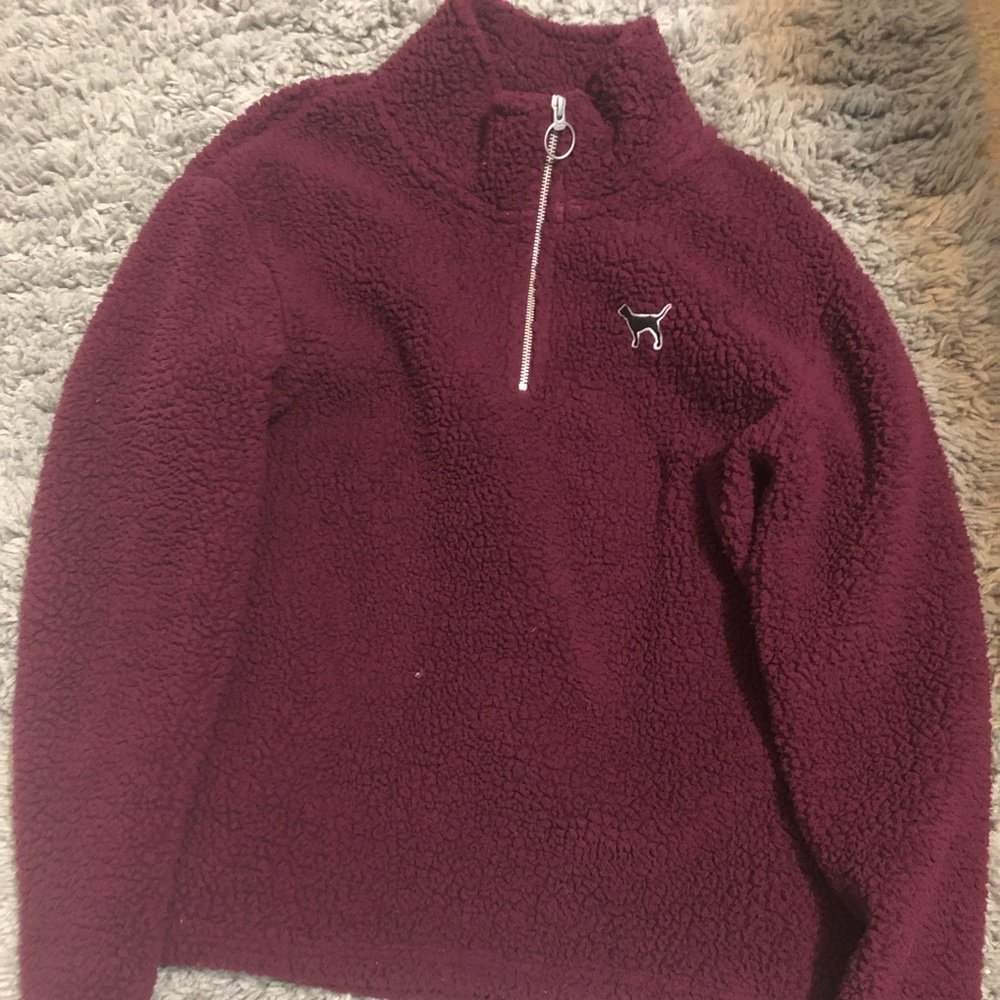 Maroon fuzzy sweater from PINK